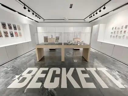The Beckett retail showroom with the Beckett logo on the floor