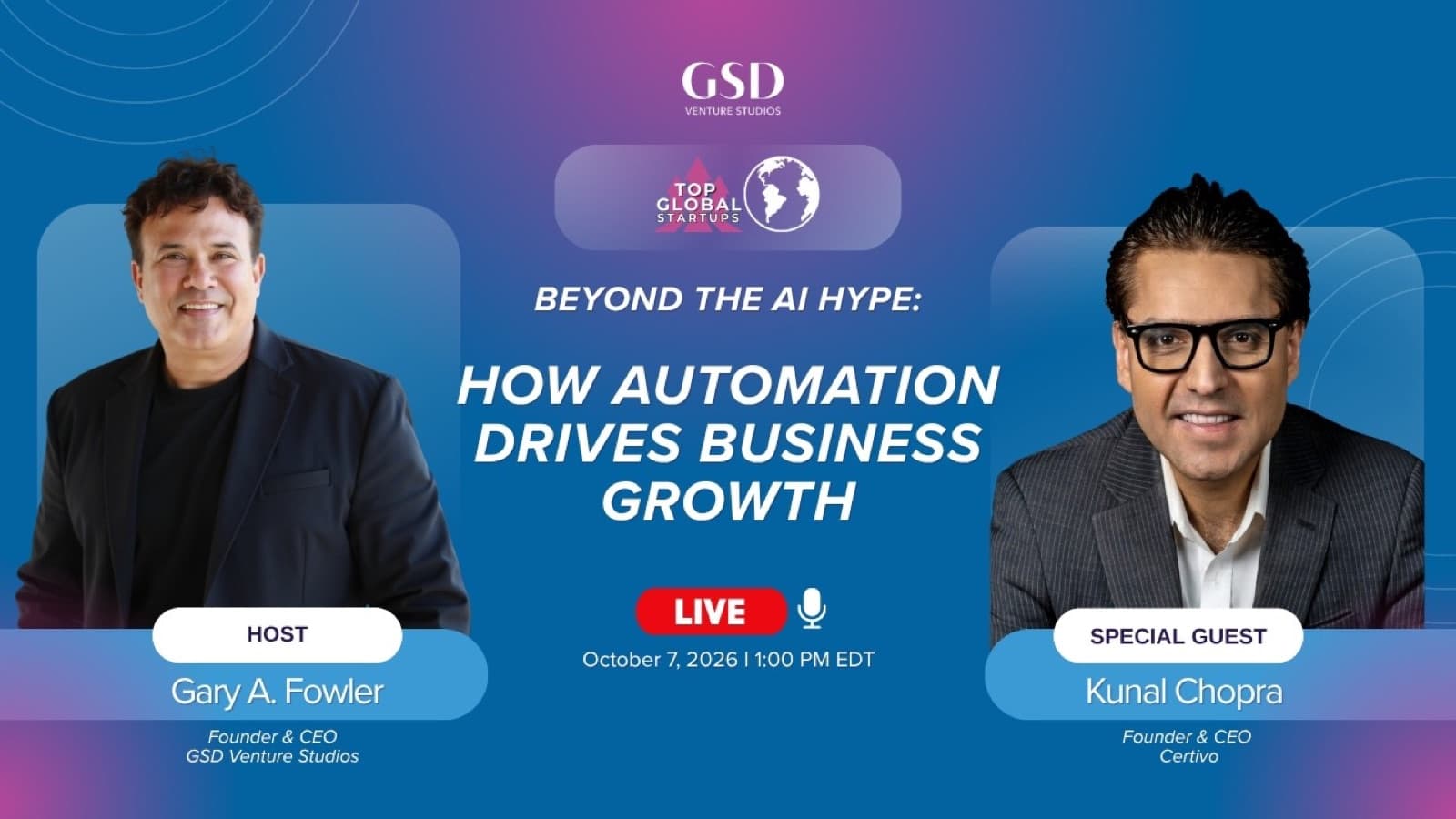 Kunal Chopra on the GSD Venture Studios podcast, Beyond the AI Hype